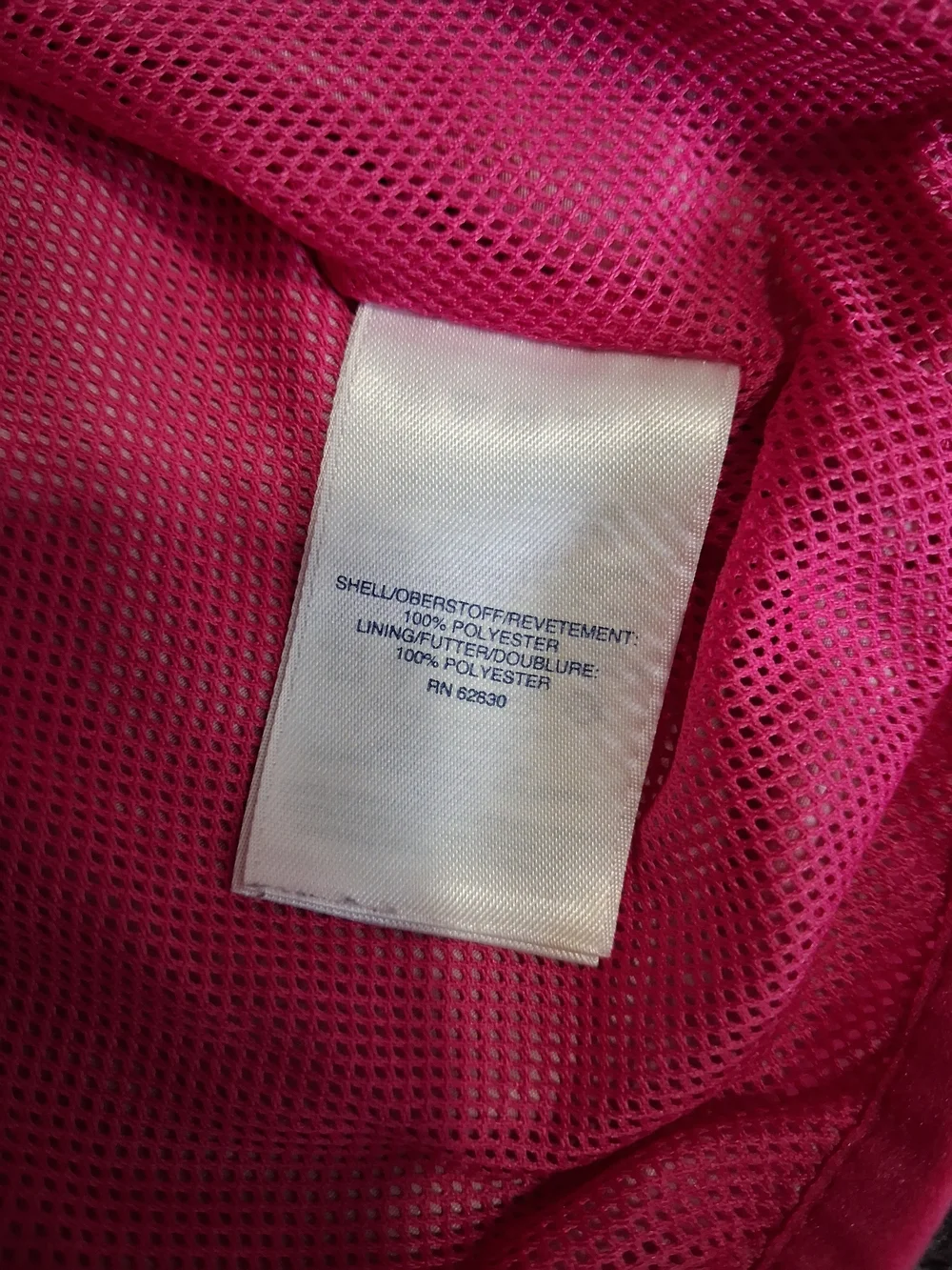 Lands' End Pink Hooded Full Zip Windbreaker Rain Jacket Girls Size L (14-16)